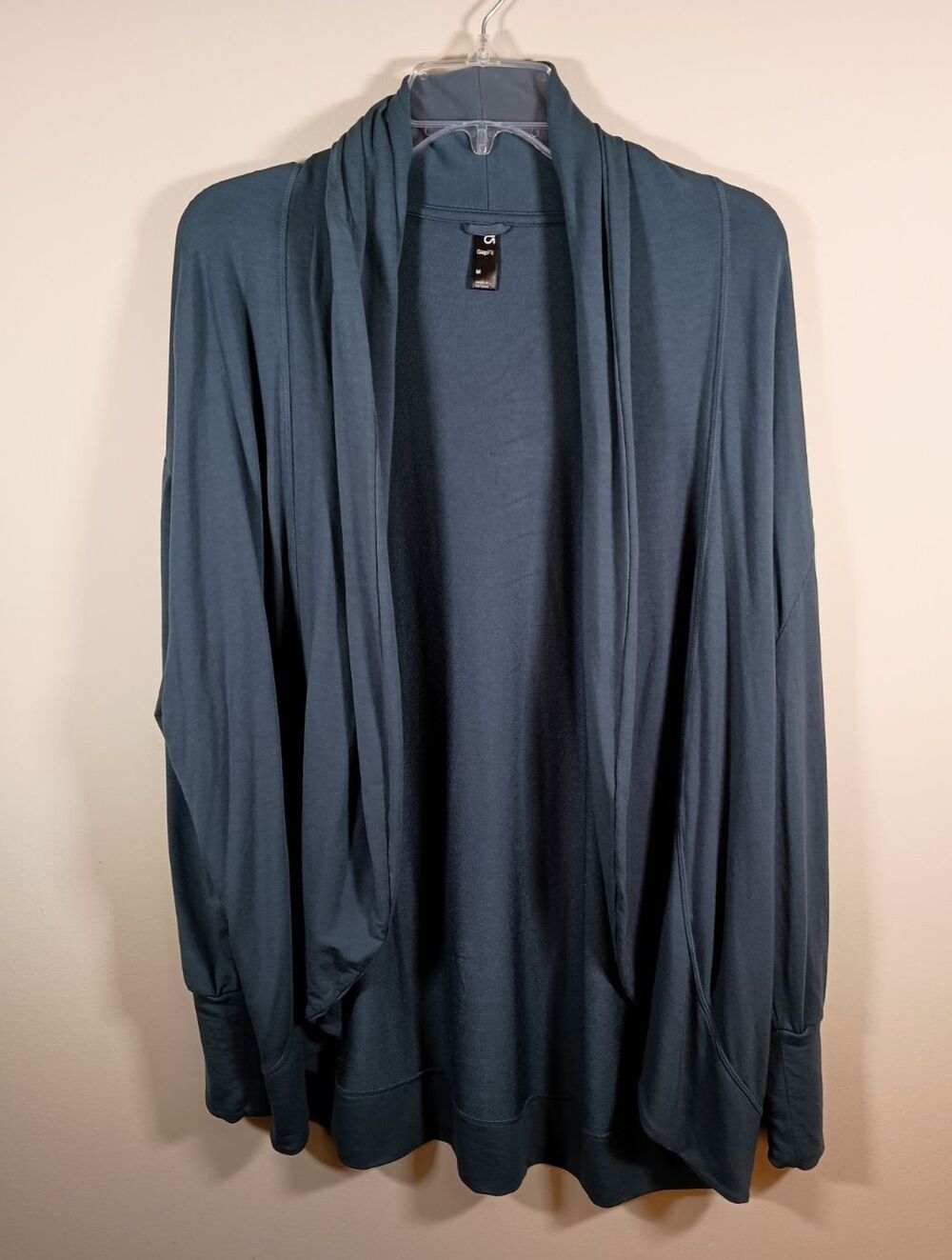 Gap Fit Womens Baby Terry Orion Blue Modal Long Sleeve Open Cardigan Size Medium